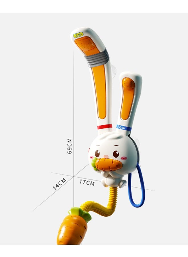 Baby Bath Toys Rabbit Sprinklers - Electric Adjustable Shower Head Water Spray Bathtub Toy, 3 pack Suction Cup Spinning Top Toys,Baby Kids Toddler Shower Gifts for 1 2 3 4 5 Year Olds