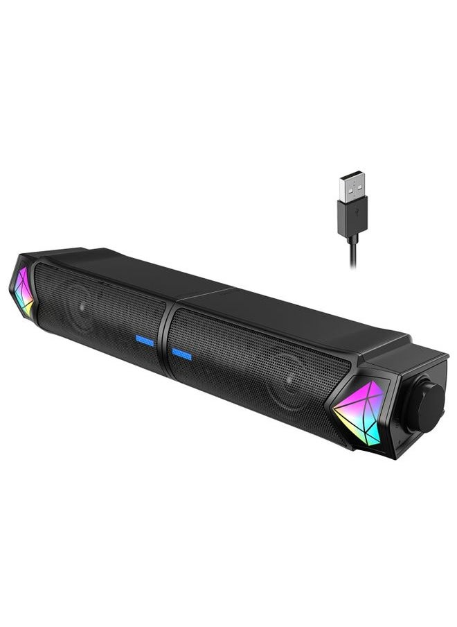 L1 Outdoor Portable RGB Light USB Bluetooth Wireless Speaker with Mic(Black)