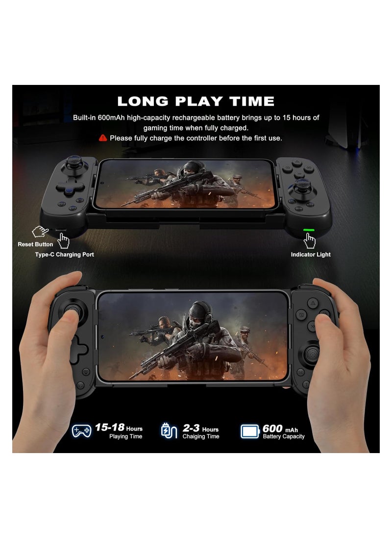 Wireless Gaming Controller for Phone, Tablet, Android, PC, Switch, PS3, PS4 - Features Turbo, 6-Axis Gyro, Vibration, Perfect for Cloud Gaming & PS Remote Play.