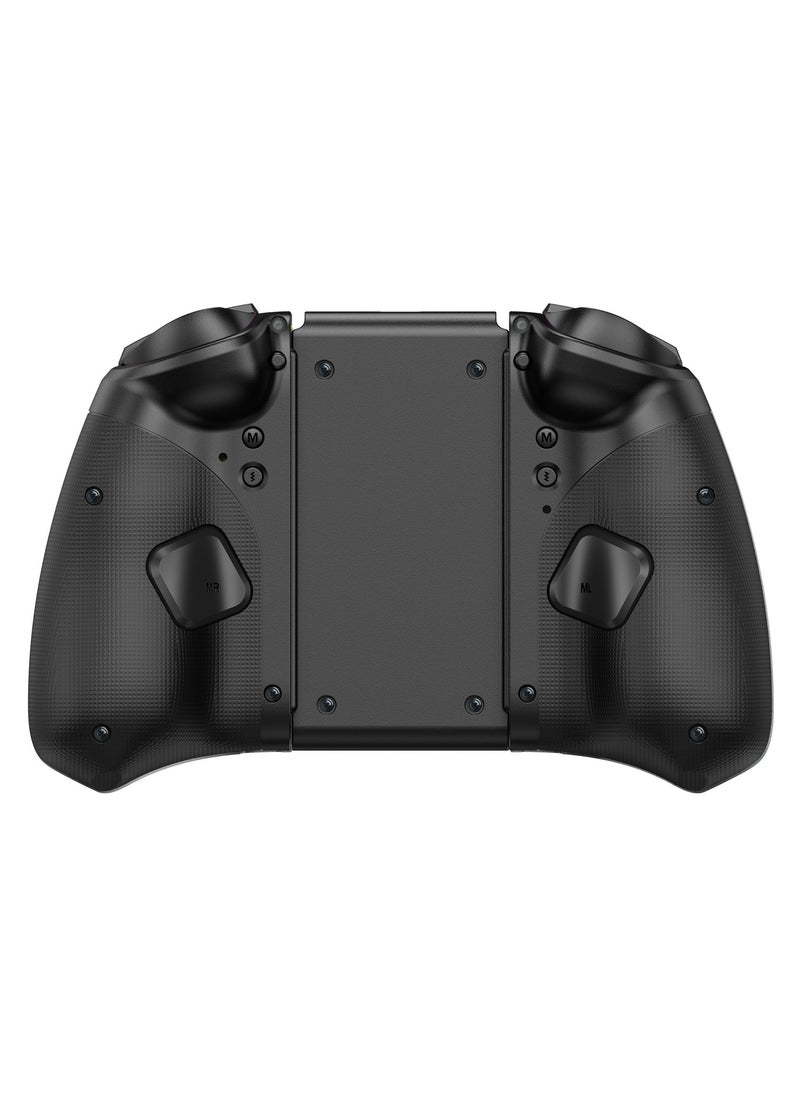 Professional Gamepad LinYuvo Joycon Bluetooth Game Controller Compatible with Switch, Switch Lite, Switch OLED 8 Colors RGB Light Six-Axis Gyroscope Turbo Function Adjustment Dual Vibration Wake-Up Function Motion Control Metal Joystick Black