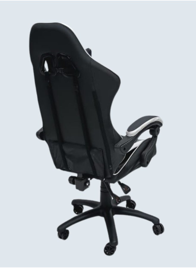 Heavy Duty Steel High-Back Racing Style With Pu Leather Bucket Seat Headrest Lumbar Support Compatible With E-Sports Chair