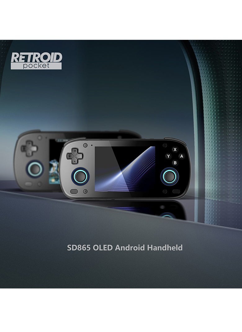 Retroid Pocket MINI Portable Retro Console Android 6GB 128GB Adreno 650 WiFi Bluetooth 3D illuminated Hall Sticks 3.7 Inch AMOLED Touchscreen Type C OTG Connection 4000mah 27W Fast Charge Built In Official OTA (Grey)