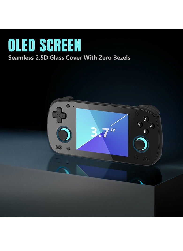 Retroid Pocket MINI Portable Retro Console Android 6GB 128GB Adreno 650 WiFi Bluetooth 3D illuminated Hall Sticks 3.7 Inch AMOLED Touchscreen Type C OTG Connection 4000mah 27W Fast Charge Built In Official OTA (Orange)