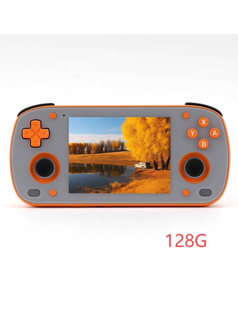 Retroid Pocket MINI Portable Retro Console Android 6GB 128GB Adreno 650 WiFi Bluetooth 3D illuminated Hall Sticks 3.7 Inch AMOLED Touchscreen Type C OTG Connection 4000mah 27W Fast Charge Built In Official OTA (Orange)