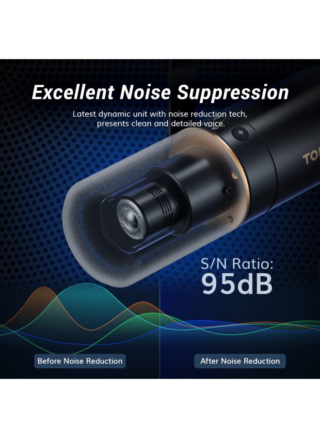 TONOR Dynamic Microphone, USB/XLR PC Microphone for Podcast, Recording, Live Streaming & Gaming, XLR Cardioid Studio Mic Music Voice-Over with Quick Mute, Headphone Output, Volume Control TD510