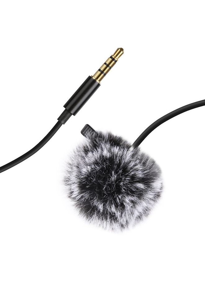 PULUZ 1.5m 3.5mm Jack Lavalier Wired Condenser Recording Microphone