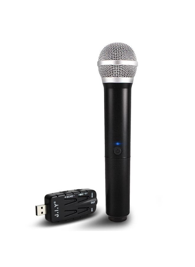 J.I.Y K Song Wireless Microphones for TV PC with Audio Card USB Receiver (Black)