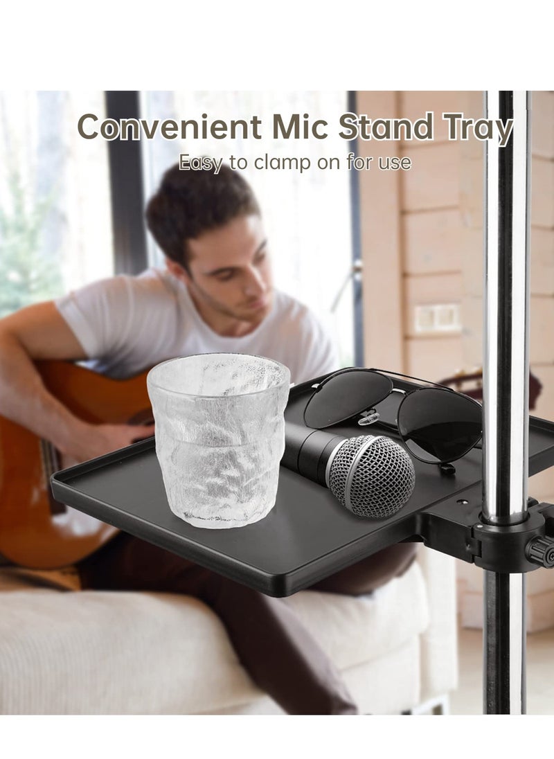 Microphone Stand Tray, 10.63 * 8.07’’ Large Universal Sound Card Tray, Large Universal Sound Card Tray, for Recording, Live Streaming, Stage Performance, Standard Tray