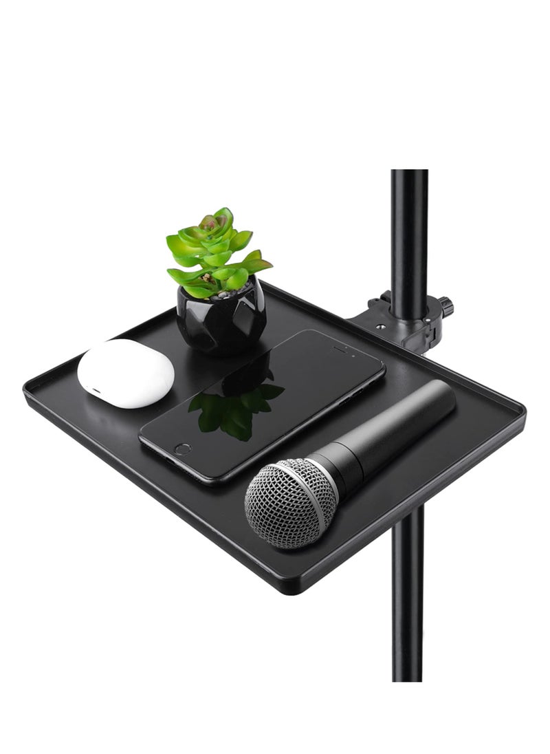 Microphone Stand Tray, 10.63 * 8.07’’ Large Universal Sound Card Tray, Large Universal Sound Card Tray, for Recording, Live Streaming, Stage Performance, Standard Tray