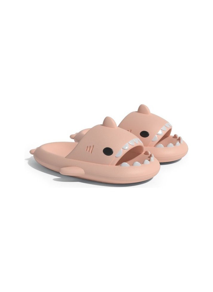 2 Shark Slippers Men and Women In the summer months, the bathroom and outdoor bathroom (dormitory Colour:Pink Shoe number:40 - 41