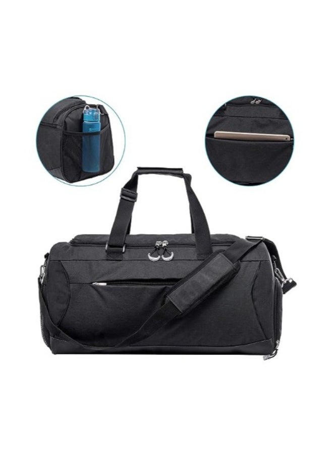 Sports Gym Bag with Shoes Compartment &Wet Pocket Gym Duffel Bag Overnight Bag for Men and Women