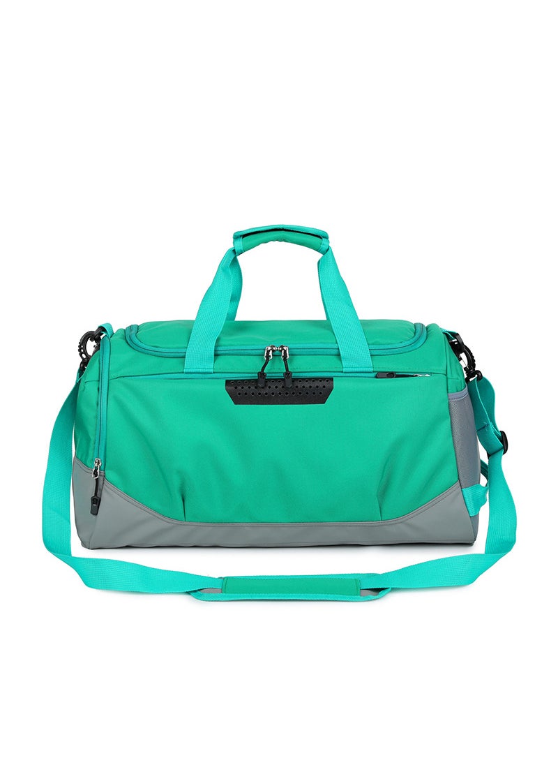 Large Crossbody Travel Duffel with Wet-Dry Compartment and Shoe Pocket Green