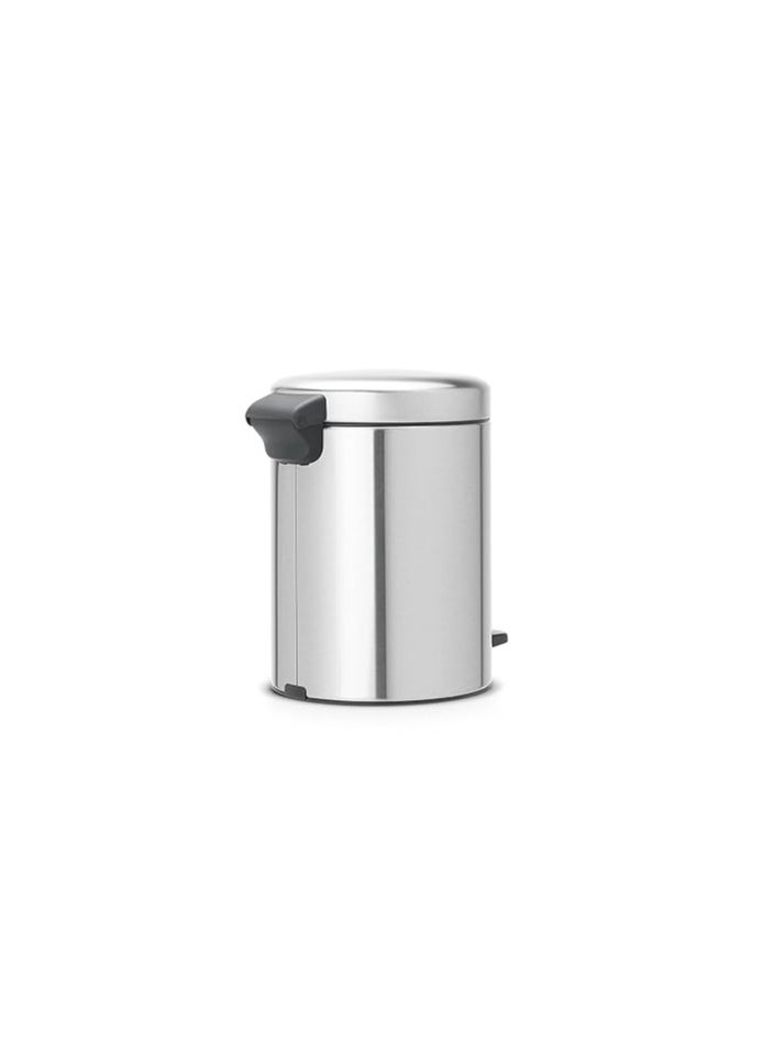 Matt Steel Fingerprint Proof , 5 L : Brabantia Pedal Bin newIcon with Plastic Inner Bucket, 5 Litre - Matt Steel Fingerprint Proof