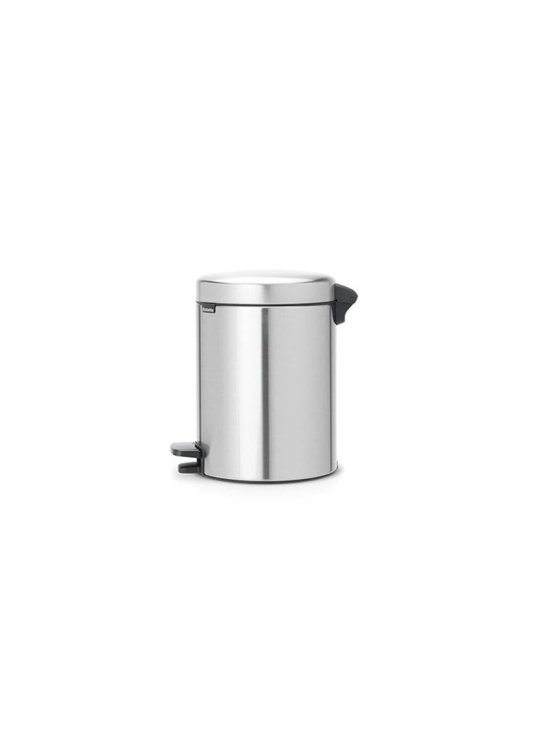 Matt Steel Fingerprint Proof , 5 L : Brabantia Pedal Bin newIcon with Plastic Inner Bucket, 5 Litre - Matt Steel Fingerprint Proof