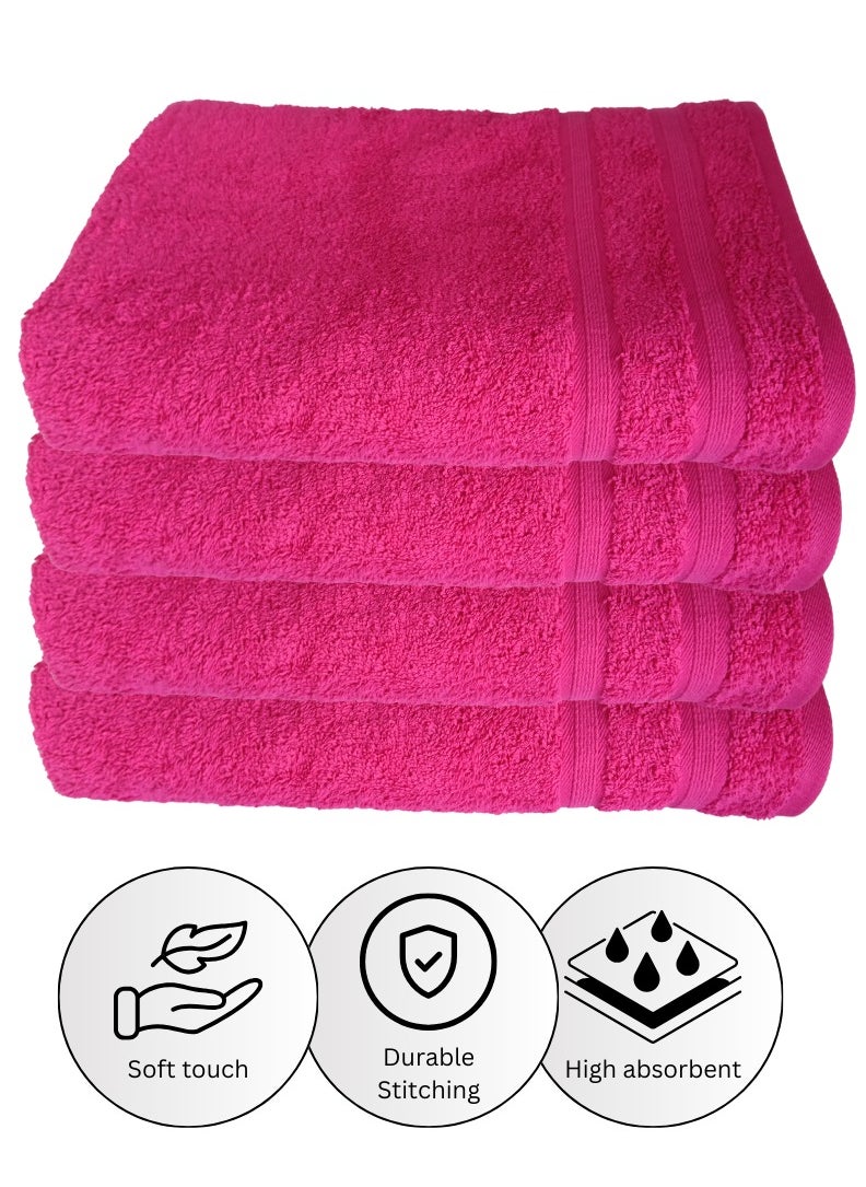 4 Pieces Luxury Bath Towel Set 70X150cm 630 GSM Premium Cotton Ultra Soft and Highly Absorbent Expertly Woven for Durability Hotel And Spa Quality Towels Pink