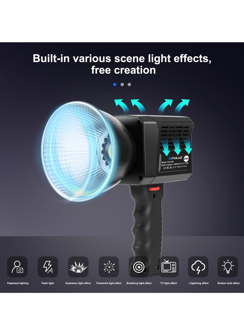 PULUZ 60W Studio Video Light 2500K-6500K Dual Color Temperature Professional Photography Fill Light