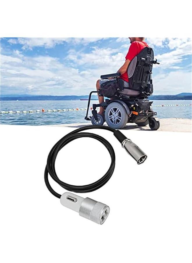 Dual Port Scooter USB Charger, 1 for 2 USB Mobility Scooter Fast Phone USB Charger, for Power Chairs, Mobility Scooters, Electric Wheelchair, E-Bike, Phone Power Accessory