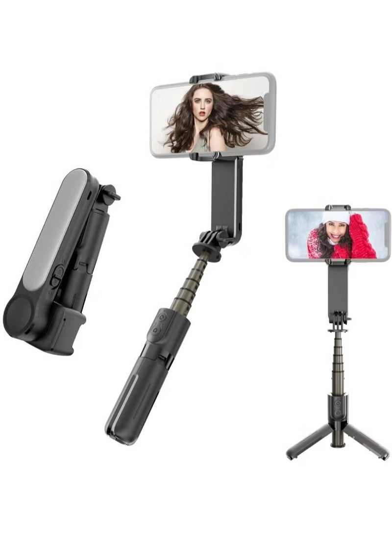 L09 Foldable Mini Handheld Selfie Stick Tripod Smartphone 1-Axis Gimbal Stabilizer with Multifunction Remote 360°Automatic Rotation For iPhone Android