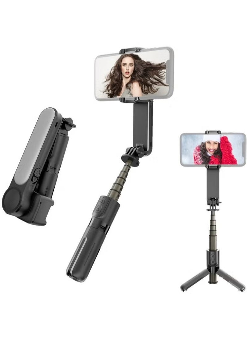 L09 Foldable Mini Handheld Selfie Stick Tripod Smartphone 1-Axis Gimbal Stabilizer with Multifunction Remote 360°Automatic Rotation For iPhone Android