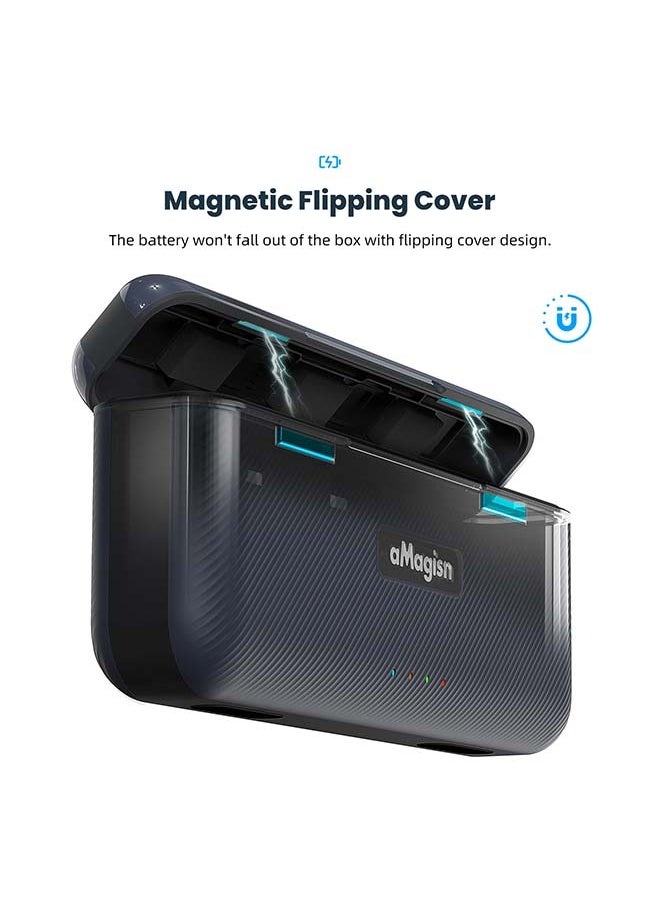 aMagisn Premium Fast-Charging Case and Charger for DJI Action 4 (Compatible with DJI Action 3) - Essential Accessories for DJI Action Cameras (Battery Not Included)