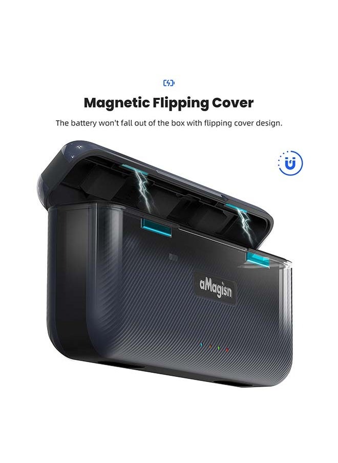 aMagisn Premium Fast-Charging Battery Case and Charger with Storage Compartment for GoPro13 (Hero13) - Essential Accessories for GoPro13 Camera (Battery Not Included)