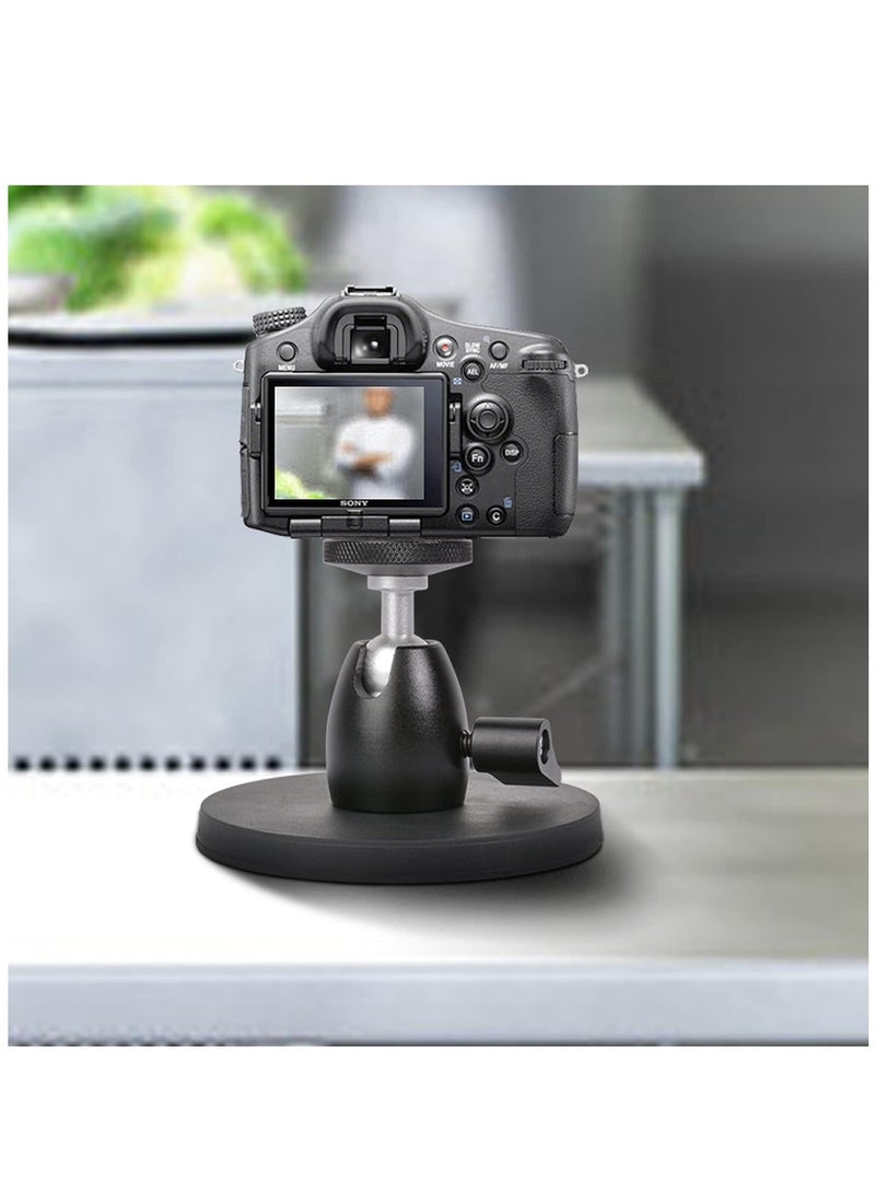 Magnetic Camera Mount Base with Mini Ball Head and Adapter for Action Camera/DJI Osmo / Insta360 /Blink Camera Wyze Cam Small DSLR Security Camera Light & More with a 1/4