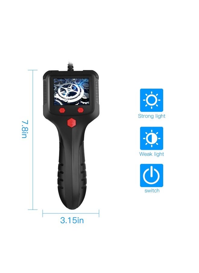 8mm Camera 2.4 inch HD Handheld Industrial Endoscope With LCD Screen, Length:10m