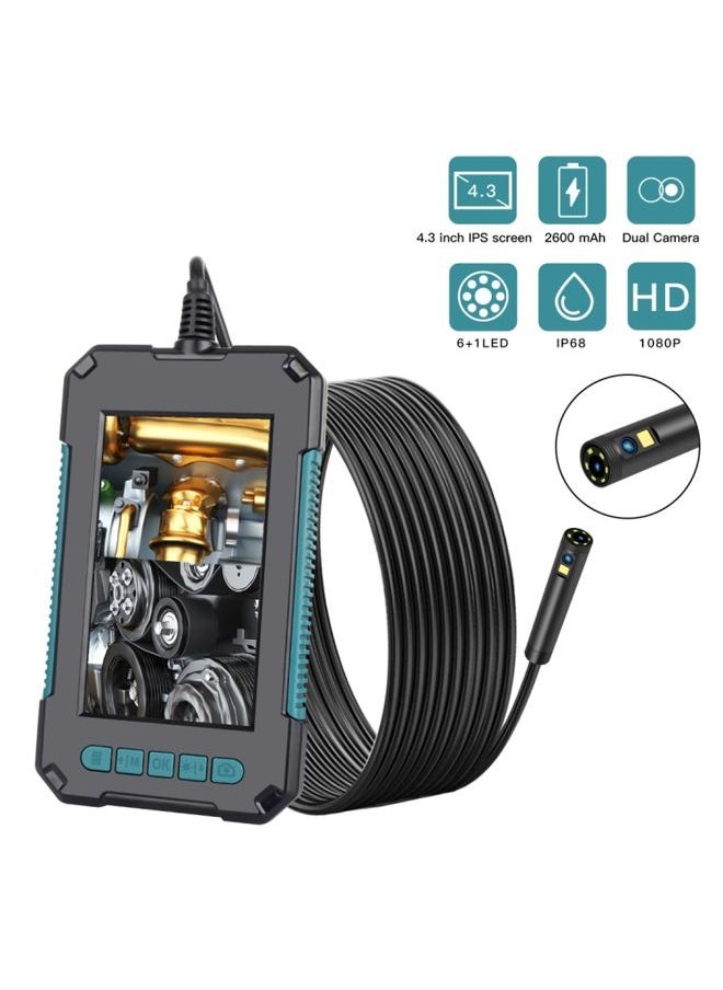 P40 5.5mm 1080P IP68 Waterproof 4.3 inch Highlight Screen Dual Camera Digital Endoscope, Length:2m Hard Cable