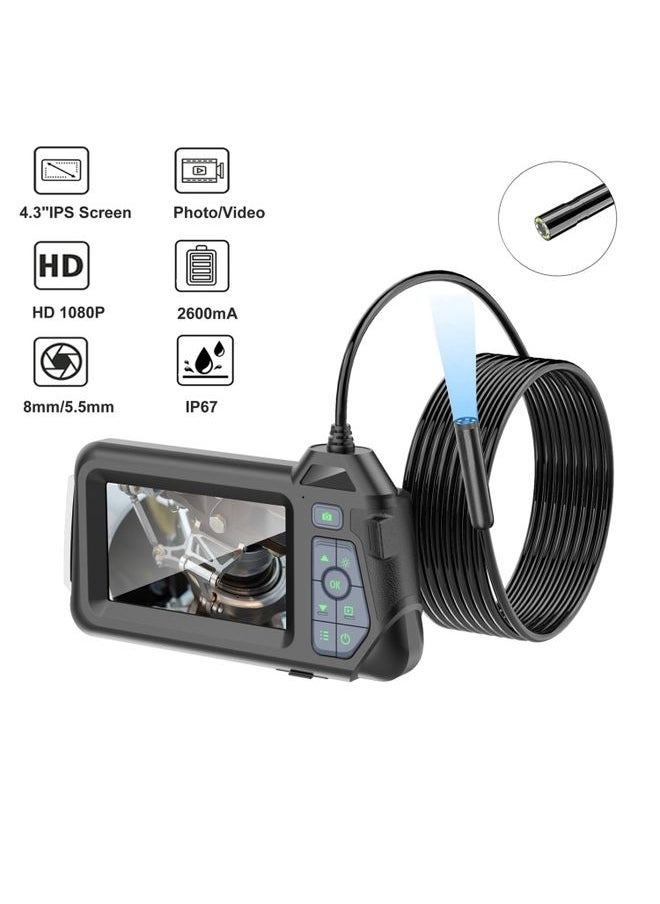 M60 4.3 inch Single Camera with Screen Endoscope, Length:10m(5.5mm)