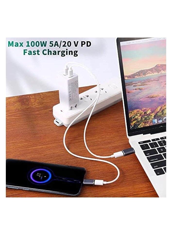 Type-C Magnetic Adapter, 2 Straight Adapters, and 2 Extra Plugs, Support Thunderbolt 4/ Usb4.0/ Pd 100w Fast Charging, Compatible with Macbook Huawei and More USB C Devices