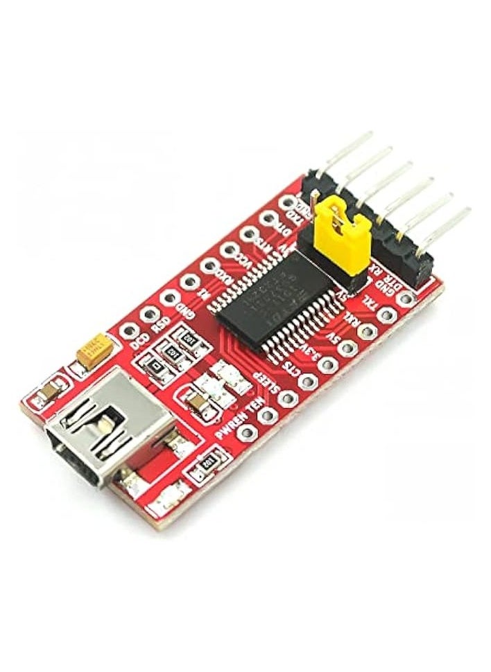 Mini USB to TTL Serial Converter Adapter, 3.3V/5.5V, FTDI Breakout Board for Arduino