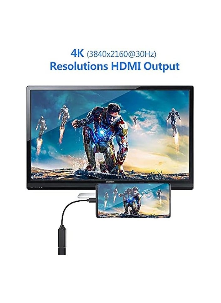 USB C to HDMI Adapter 4K for Mac OS, Type-C to HDMI Adapter [Thunderbolt 3], Compatible with MacBook Pro 2019/2018/2017, MacBook Air, Galaxy, and More