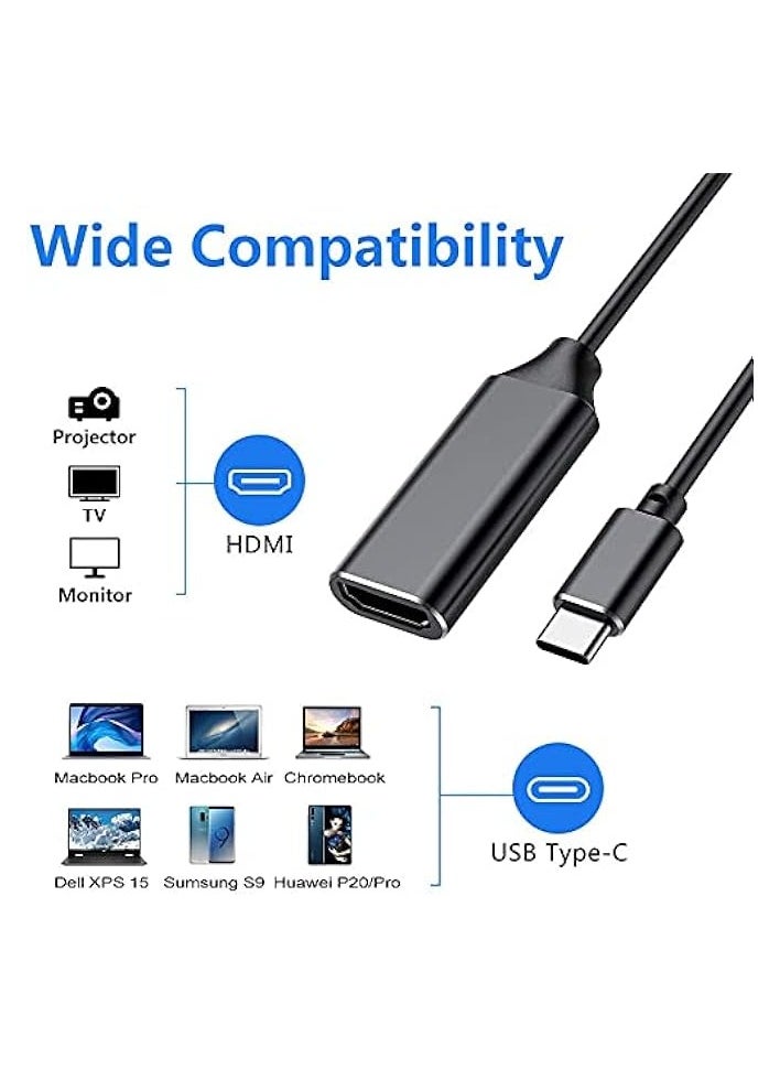 USB C to HDMI Adapter 4K for Mac OS, Type-C to HDMI Adapter [Thunderbolt 3], Compatible with MacBook Pro 2019/2018/2017, MacBook Air, Galaxy, and More