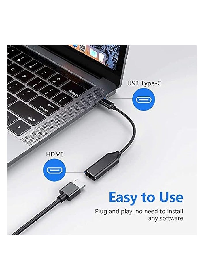 USB C to HDMI Adapter 4K for Mac OS, Type-C to HDMI Adapter [Thunderbolt 3], Compatible with MacBook Pro 2019/2018/2017, MacBook Air, Galaxy, and More