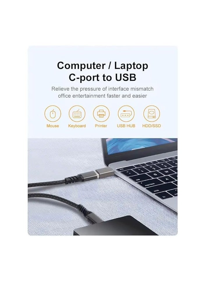 USB to USB C Female Adapter,Type C to USB 3.0 OTG Adapter,Charger Power Cable Converter for AirPods, iPhone 15 Pro Max, iPad mini, Apple Watch series 8 & Air, Galaxy S22 S23 S24