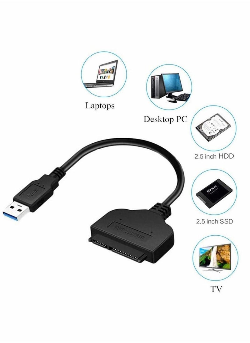 USB Cable to SATA 3.0 III Hard Drive Adapter for USB1.0/USB1.1/USB2.0 and 2.5 inch SATA/SATA2.0/SATA3.0 Disk Support SSD & HDD Data Transfer UASP