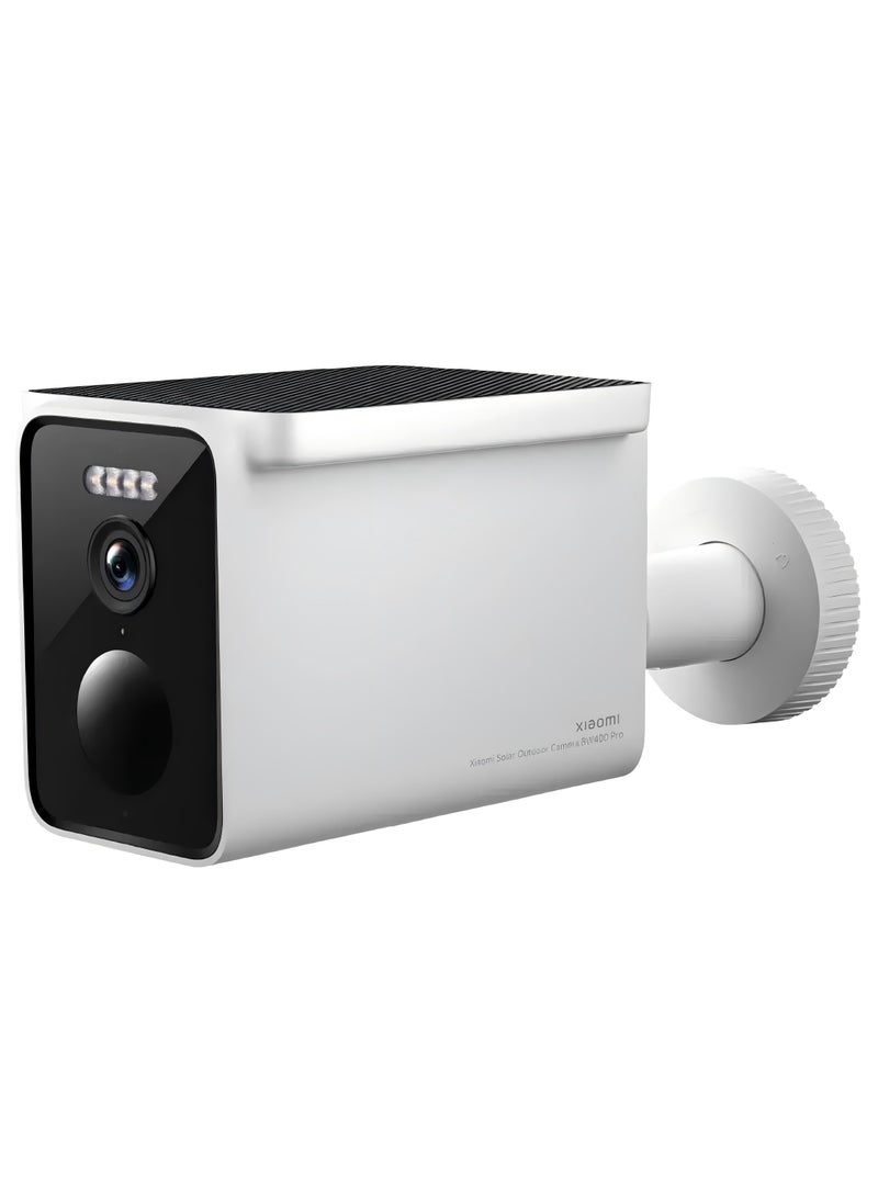 Solar Outdoor Camera BW400 Pro Set With Solar Powered Battery, Long Battery, Clear Camera, Wider Outdoor View, Waterproof And Dust Resistant, White