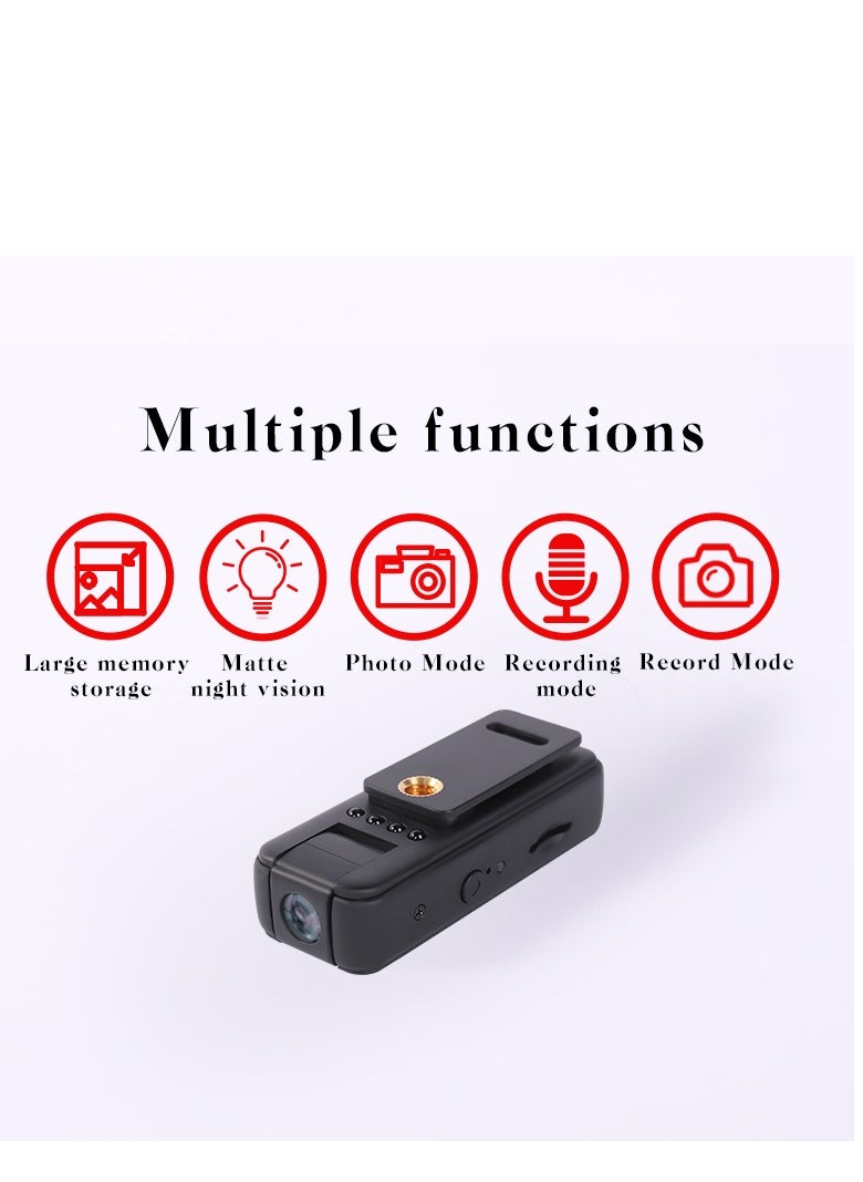 1080P 12MP Mini Body Worn Cam With Night  5h Recording, 1000mAH Battery Wearable Mini Camcorder, Pocket Video Recorder