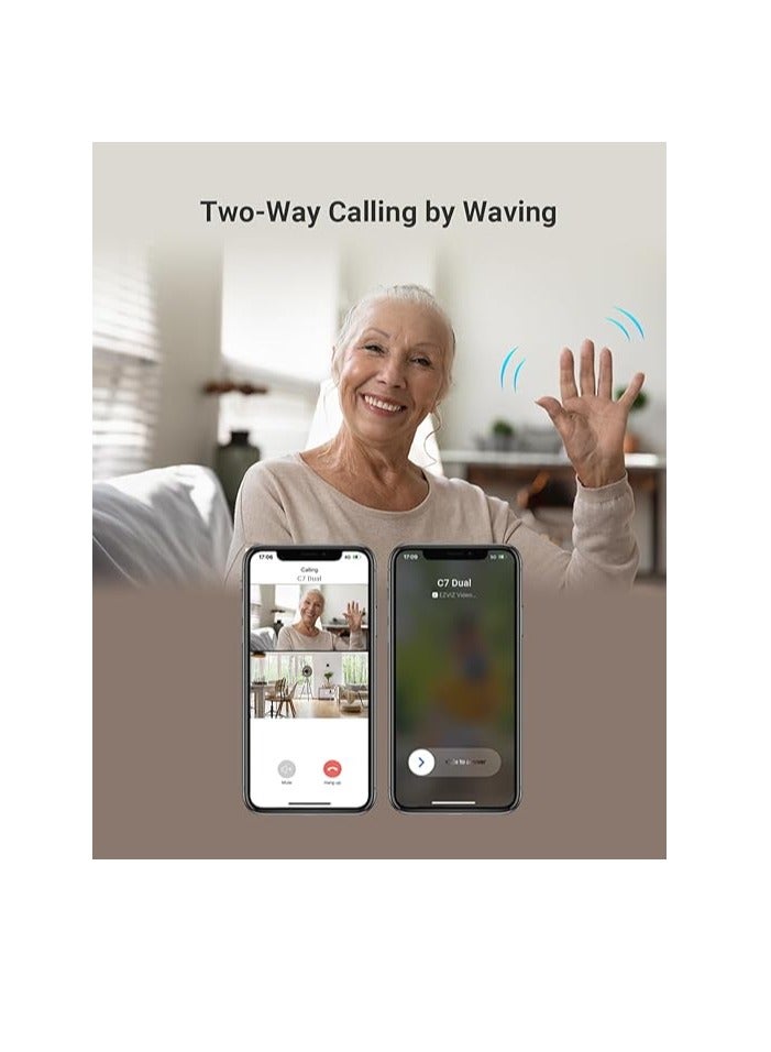 C7 Dual-Lens 2K+ Pan & Tilt Wi-Fi Camera, 2560x1440 Resolution, AI-Powered Human & Pet Detection, 2.8mm Fixed & 6mm PT Lenses (108° & 60° View Angles), 10m IR Night Vision, H.265 Video Compression, Dual-Band Wi-Fi, Smart Motion Detection, Patrol Mode, MicroSD Support (Up to 512GB), EZVIZ Cloud Storage, Type-C Power, IP65 Weatherproof, Google Assistant & Alexa Integration, Bluetooth Pairing, Easy Setup with EZVIZ App