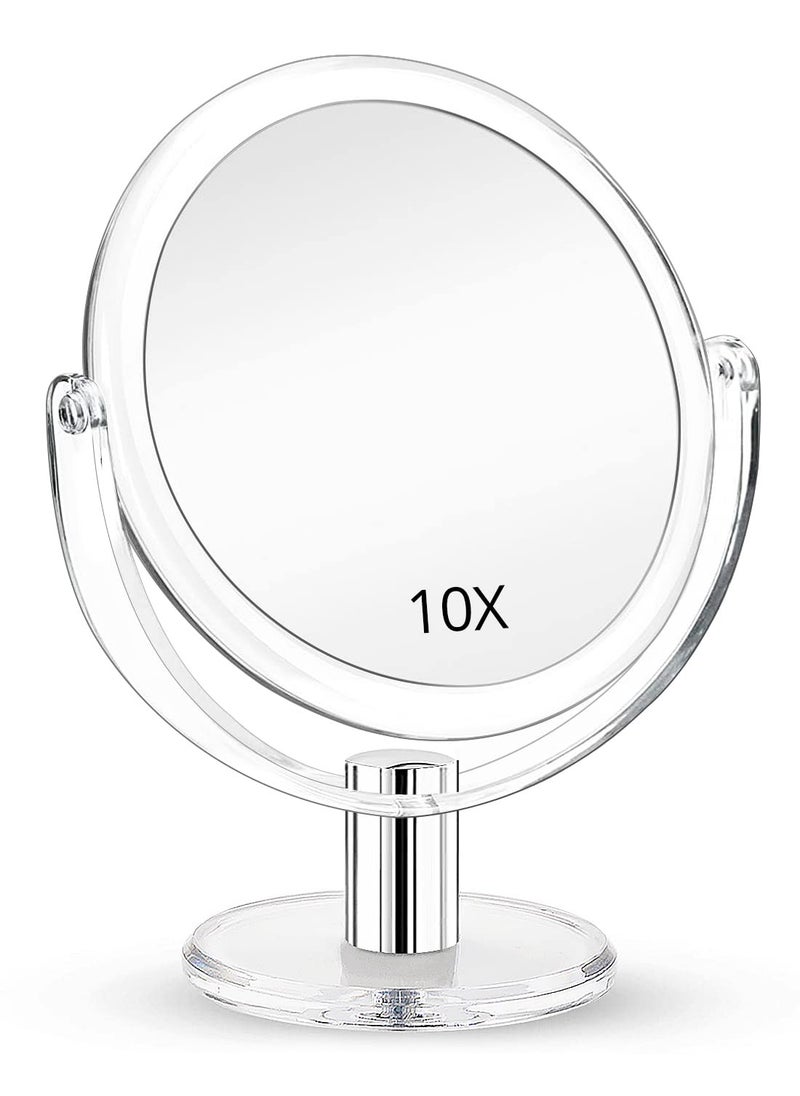 Fabuday Magnifying Makeup Mirror Double Sided, 1X 10X Magnification Mirror, Table Top Vanity Mirror, Transparent