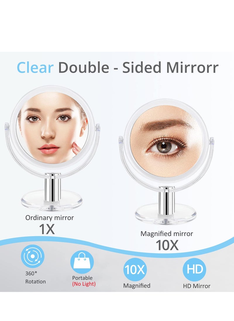 Fabuday Magnifying Makeup Mirror Double Sided, 1X 10X Magnification Mirror, Table Top Vanity Mirror, Transparent