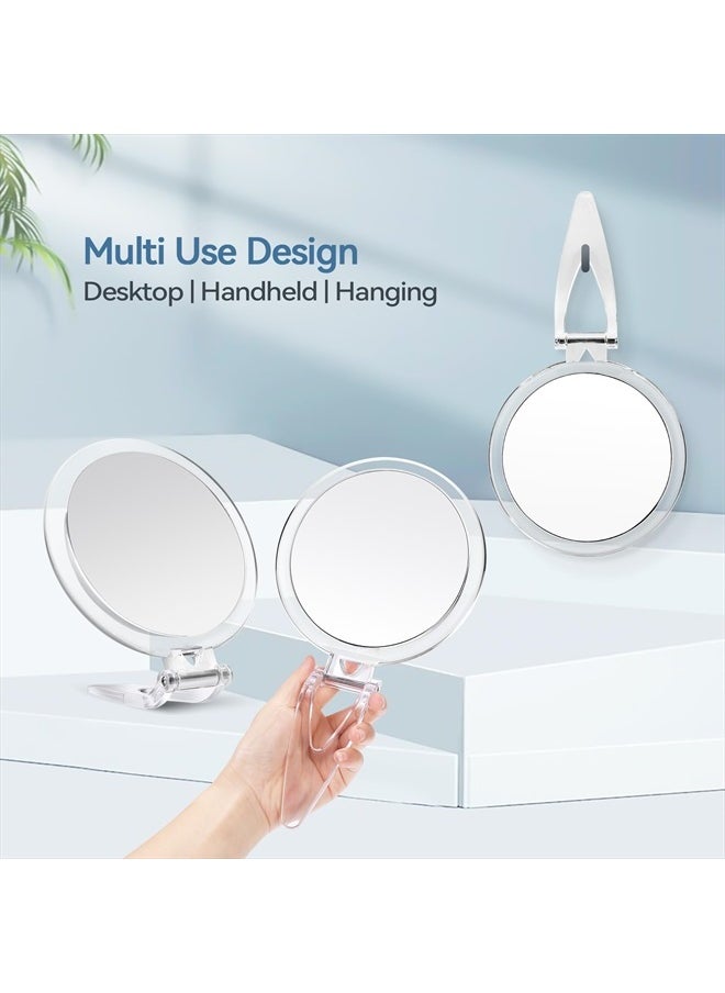 30X Magnifying Mirror, Magnifying Mirror with Stand and Tweezers, Handheld Mirror with 30X/1X Magnification, Compact Mirror for Traveling, 30X Makeup Mirror for Pluck Eyebrows