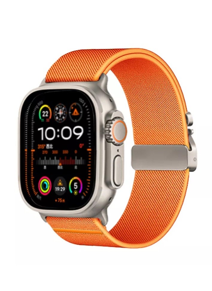 Sport Durable Rugged Watch Band Compatible with Apple Watch Ultra 1/2 49mm 46mm 45mm 44mm 42mm for Women Men Soft Stretchy Nylon Loop Strap,Parachute Style Buckle Straps for iWatch SE Series 10 9 8 7 6 5 4 3 2 1 SE