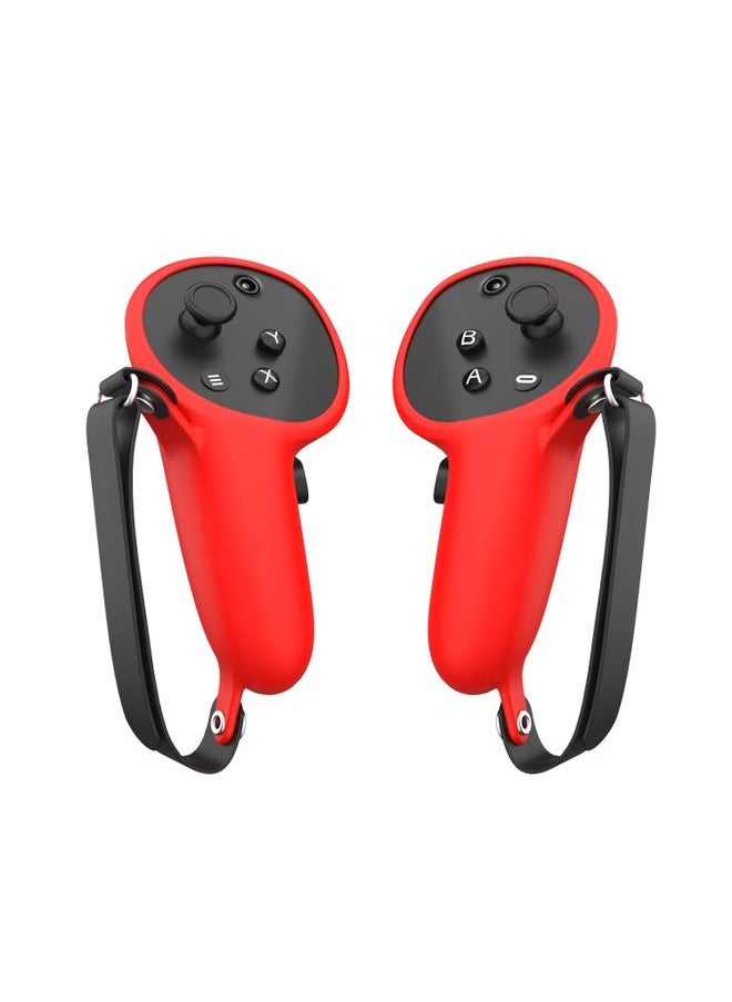 For Meta Quest Pro 1pair Handle Silicone Case Cover VR Accessories(Red)