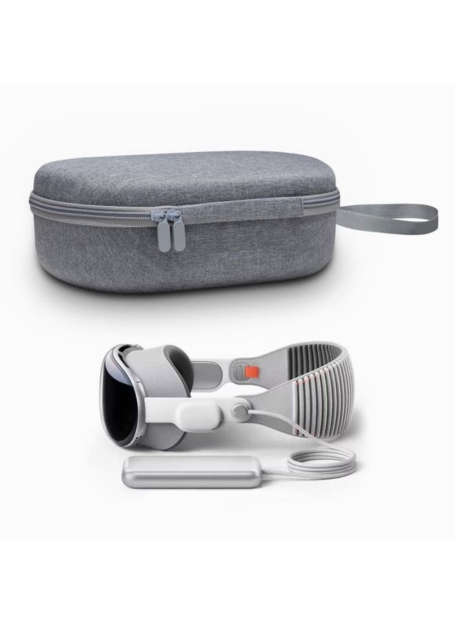 JYS-APP001 For Apple Vision Pro Headset Storage Bag VR Glasses Anti-Scrape Portable Bag, Color: Gray Linen