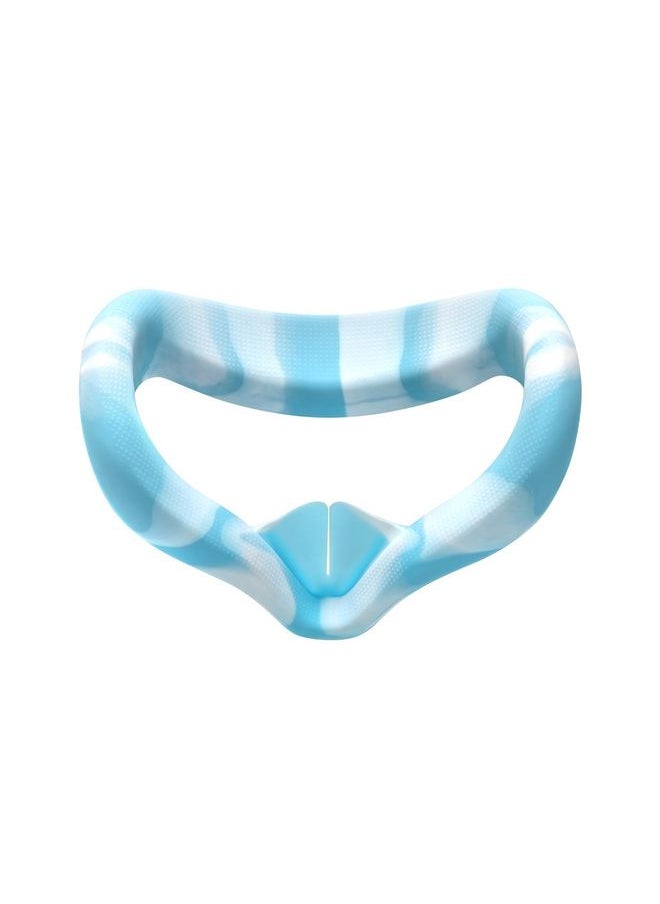 VR Silicone Eye Cover Anti-Sweat And Decontamination Color VR Goggles For Oculus Quest 2(White Blue)