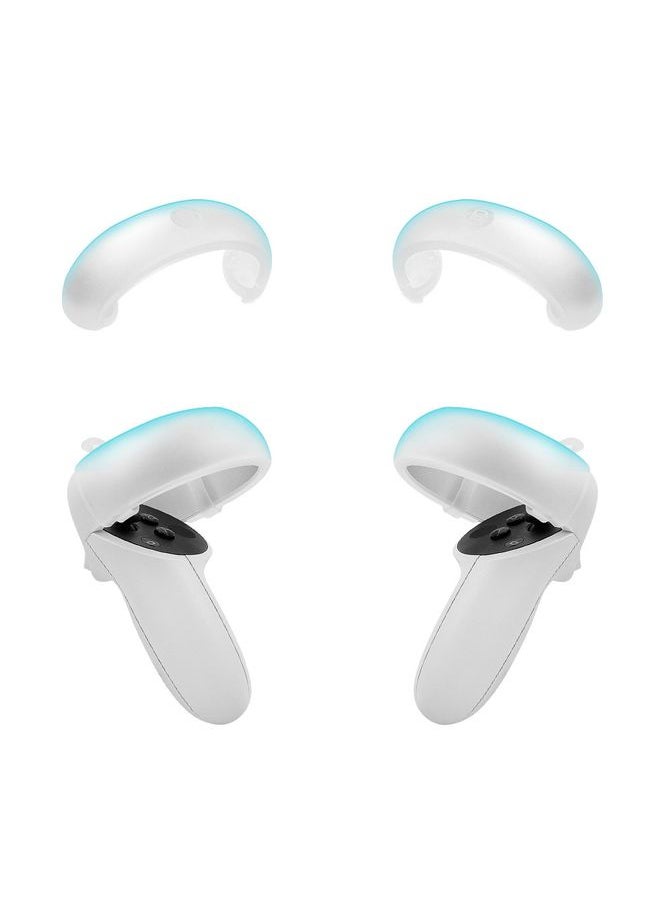 1 Pair  Controller Grip Anti-collision Silicone Ring for Meta Quest 2(Transparent)