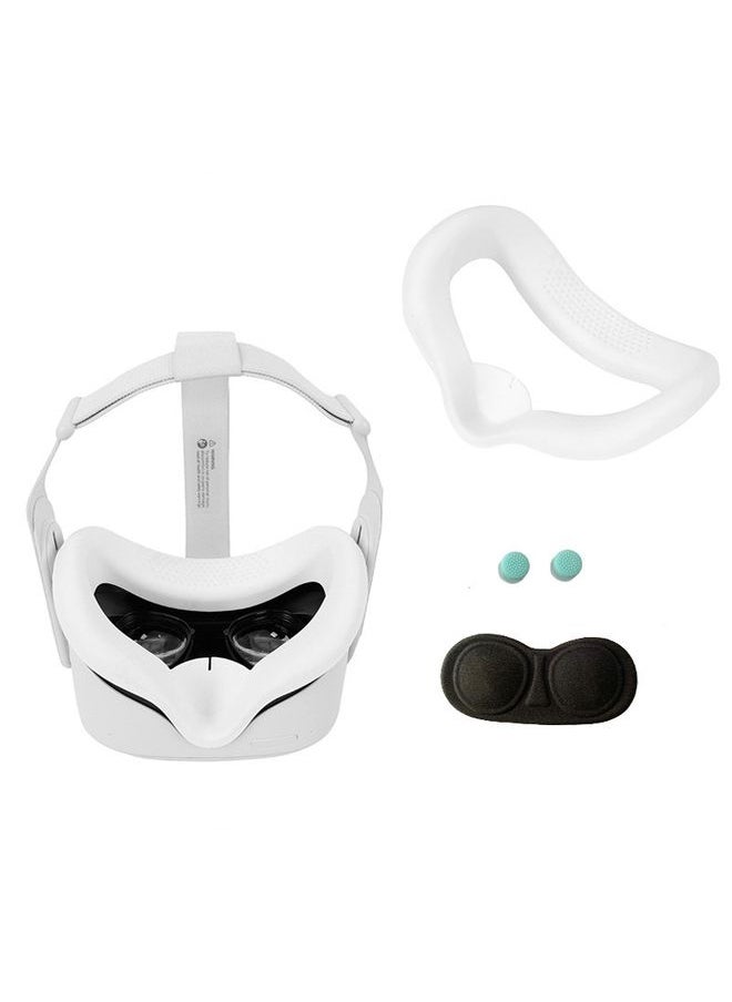 JD-391215 Suitable for Oculus Quest2 Generation VR Eye Mask Silicone Cover + Lens Cover Set(white)