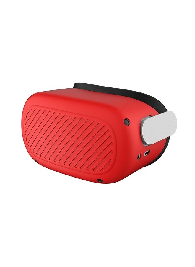 VR Glasses Silicone Waterproof Dust-Proof And Fall-Proof Protective Shell For Meta Quest(Red)