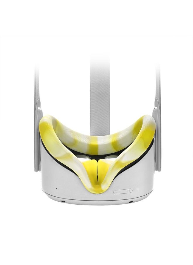 VR Silicone Eye Cover Anti-Sweat And Decontamination Color VR Goggles For Oculus Quest 2(White Yellow)